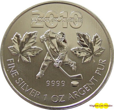 2010 1oz Silver Maple - Vancouver Olympic Ice Hockey